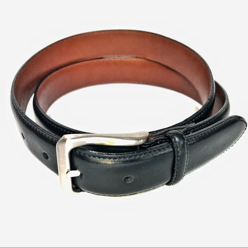 Men’s black leather belt
